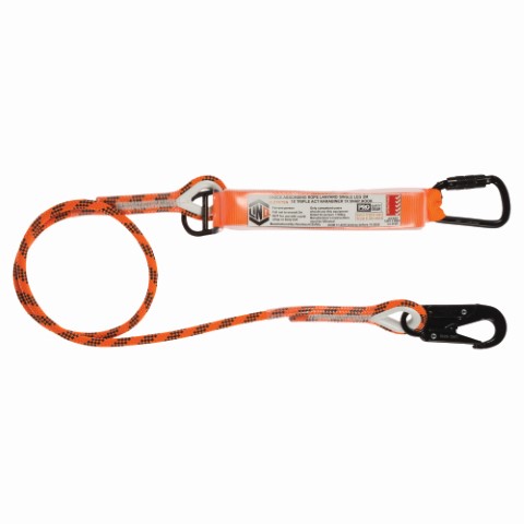 LINQ ROPE LANYARD SNG LEG 1 X T.A KARABINER 1 X SNAP HOOK 